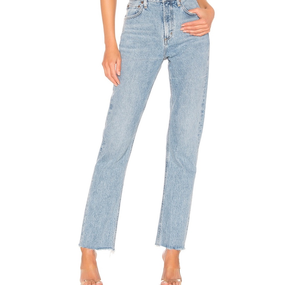 AGOLDE Cherie High Rise Straight Jeans in Merit